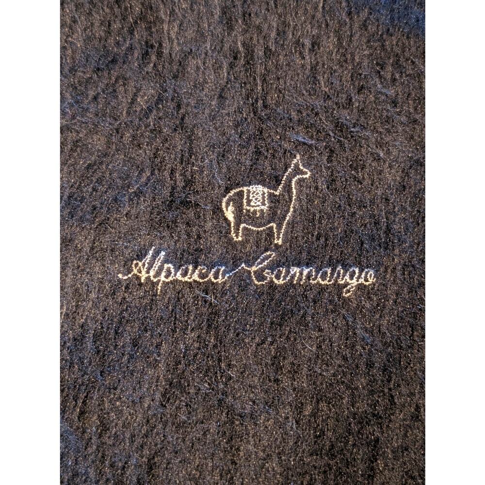 Alpaca Camargo Black 100% Alpaca Knit Fringe Scarf